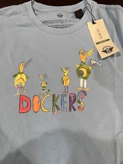 Dockers T-shirt Castro District SF Richard Ceely Design Blue Medium Slim Fit