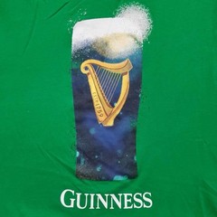Guinness T-Shirt Tee Mens XL Green Solid Graphic Short Sleeve 100% Cotton