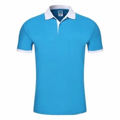Contrast Color Lapel Short-sleeved POLO Shirt Fashionable Personalized Button Su