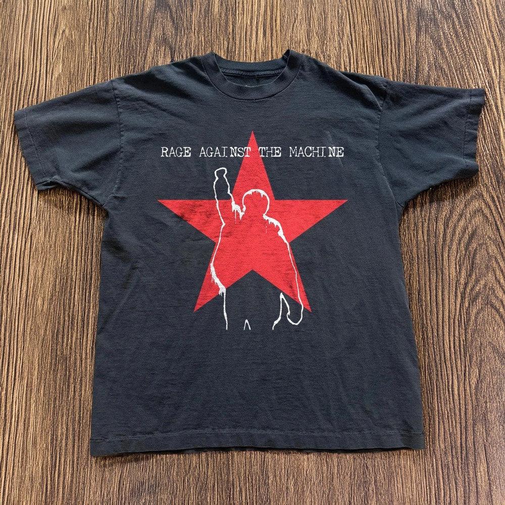 Rage Against The Machine T-Shirt Vintage 90s Rap Metal Black Cotton Unisex S-4XL