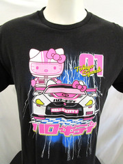 Hello Kitty Sanrio Tokyo Speed Race Car Black T Shirt Adult Sz L