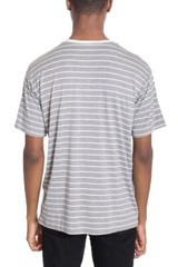 Men’s Striped T-shirt Round Neck Split Hem Short Sleeve Mint Chip Daily Wear
