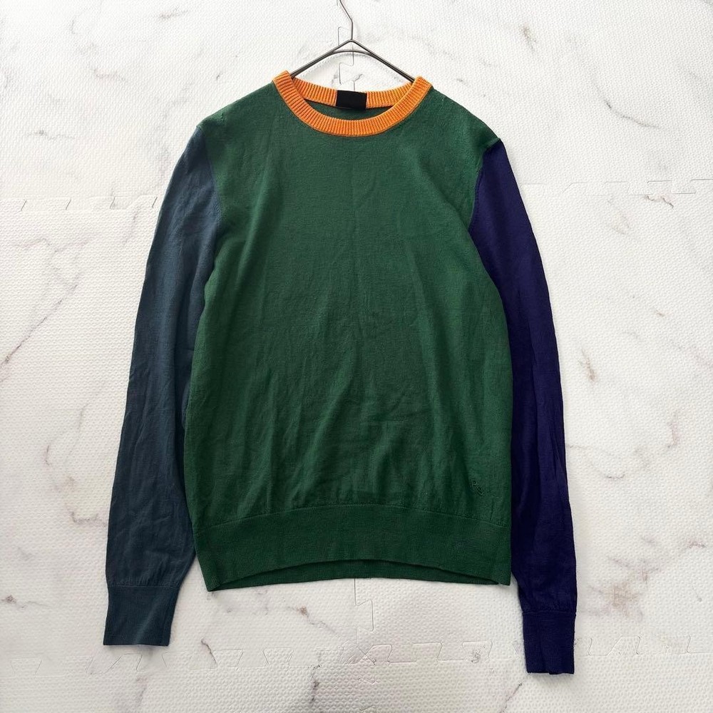 Paul Smith Wool Sweater M Casual Formal Logo Green Used Japan For 14+