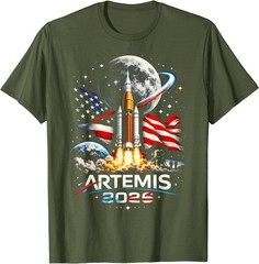 Artemis 2026 American Rocket Launch to The Moon Landing T-Shirt