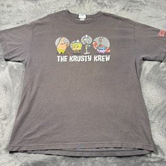 Vintage Nickelodeon T-Shirt Mens XL Gray SpongeBob SquarePants The Krusty Krew