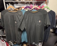 Lot of 10 Carhartt Shirts Relaxed Fit Force Pocket Workwear Mens Size Large