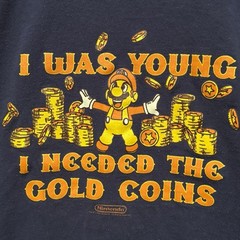 Vintage Nintendo Mario I Needed Gold Coins Video Game Y2K T-Shirt Men’s Size Med