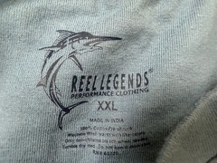Fish Graphic Henley Shirt Men XXL Saltwater Fishing Bass Dad Cotton Reel Legends