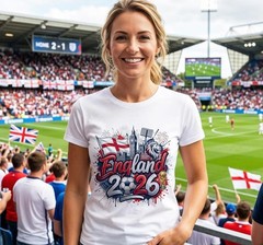 England 2026 Soccer Fan T-Shirt, Football Supporter Tee