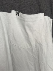 Hurley Men’s T-Shirt Charcoal Gray Short Sleeve One Pocket Blocked Size XXL