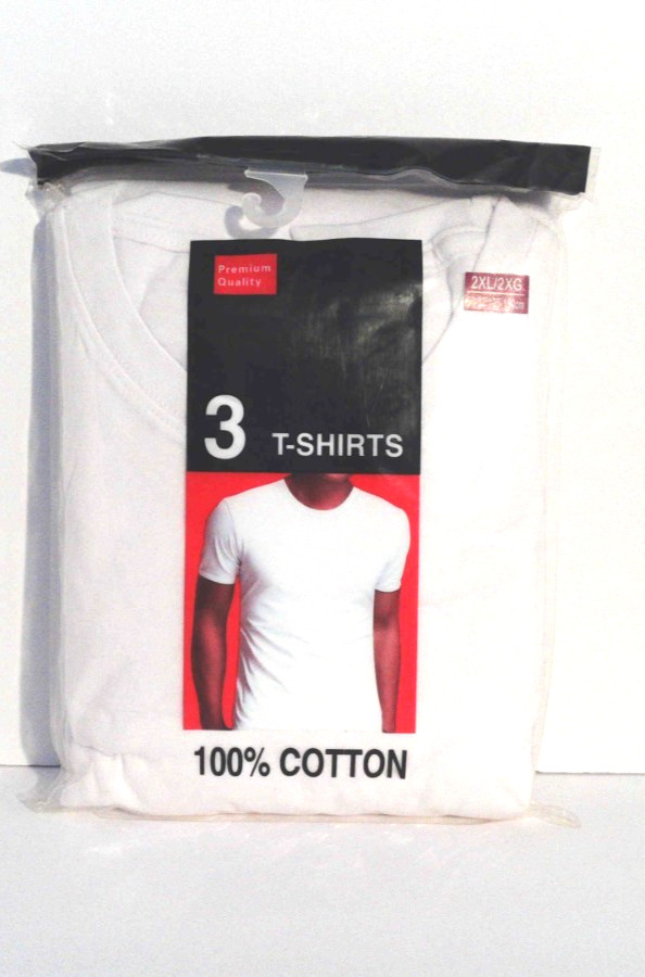 Marco Giovanni Premium Quality Pack of 3 100% White Cotton T-Shirts