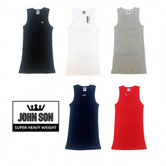 Plain Men’s Round Tank Top [JOHN SON] Muscle Shirt Super Heavy Weight [ M-3XL ]