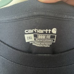 Carhartt 2XL Navy Long Sleeve Loose Fit Logo Tee with Sleeve Script