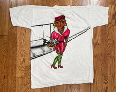 Vintage Salt And Pepper Hip Hop Custom Airbursh T Shirt White Mens Size M 80s