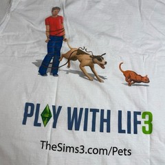 The Sims 3 Pets Mens XL T Shirt EA Games Video Game Promo Y2K White Cotton