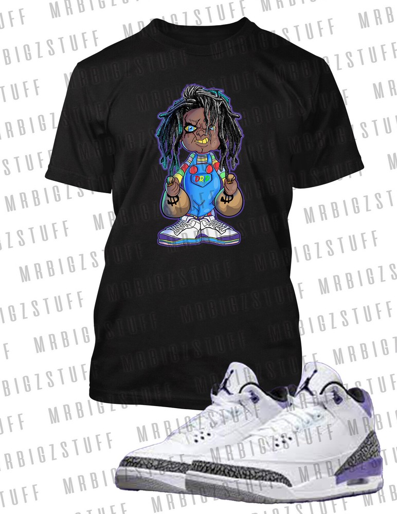 Chucky Money Bags Sneaker Tee Shirt To Match J3 Dark Iris Graphic Big Tall Sm T