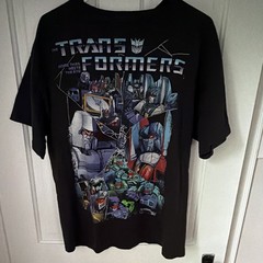 Transformers Men’s Graphic Print Crew Neck Short Sleeve T-Shirt Black Size L