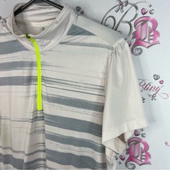 Nike golf tshirt tour performance White and Gray Striped Casual Shirt
