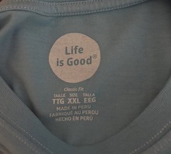 Life Is Good Blue Crusher T Shirt Men’s Sz: XXL “Spread Good Vibes” New