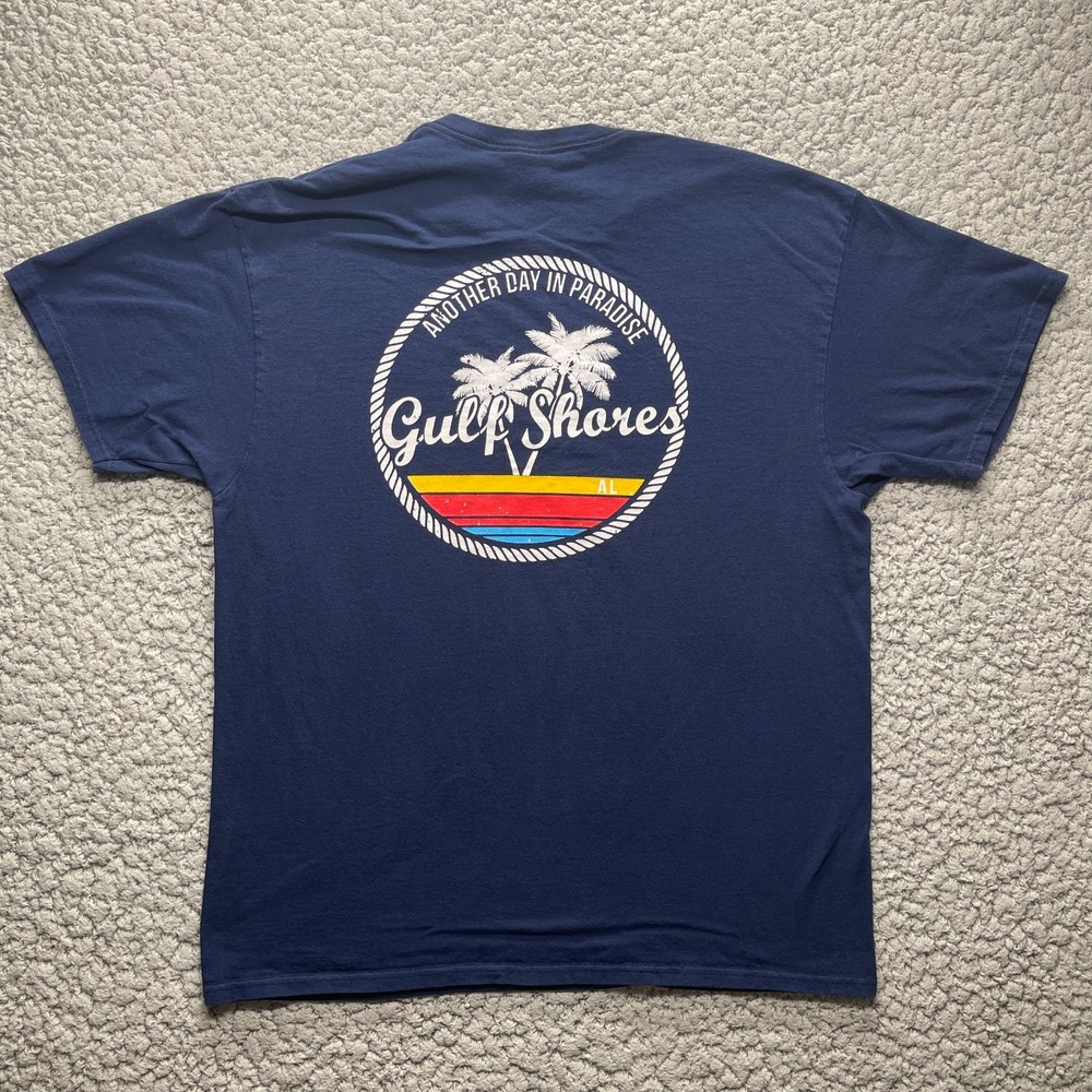 Gulf Shores Alabama Shirt XL Navy Blue Another Day In Paradise Short Sleeve