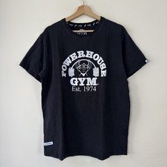 Vintage Y2k Powerhouse Gym Workout Black Tee Shirt – Large