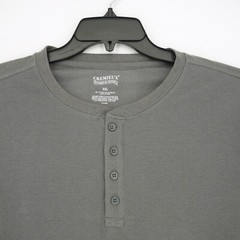 Cremieux Men’s Long Sleeve Henley Shirt XXL Gray Solid NWT