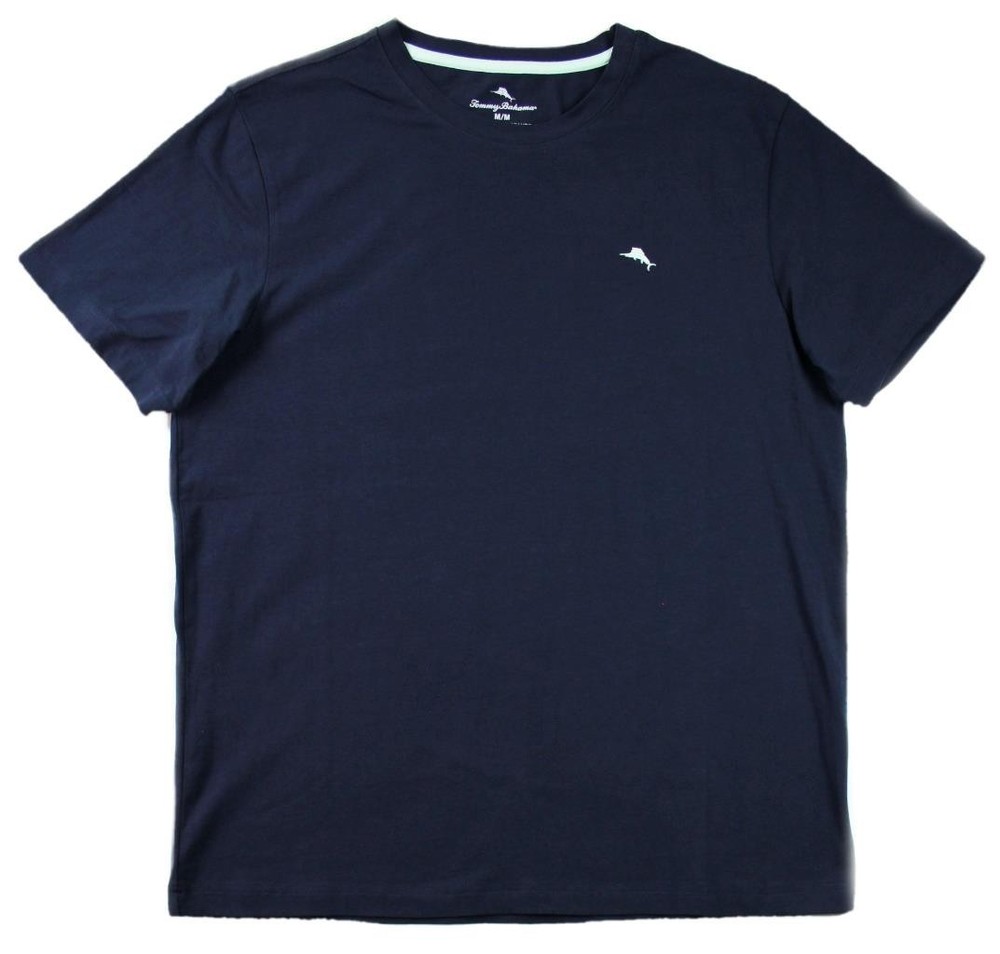 Tommy Bahama Mens T-Shirt Tee M Premium Short Sleeve Regular Fit Stretch Navy