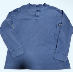 The North Face Men’s M Blue Waffle Knit Long Sleeve Henley T-Shirt Logo
