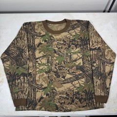 Vintage Realtree Shirt Mens Large Brown Camo Long Sleeve Pocket Hunting Tee