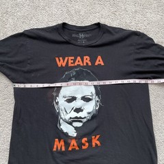 Halloween 2 Michael Myers Wear A Mask Shirt Black Size Mens XL