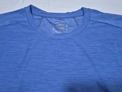 Asics Mens Tech M Knit Spacedye Blue Training Tee running shirt SZ Large