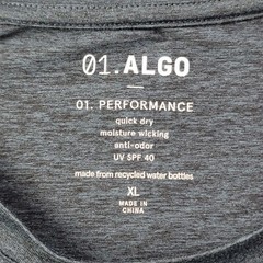 01. Algo T Shirt Mens XL Blue 01. Performance Quick Dry Stretch Anti-Odor NWT