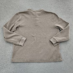 Eddie Bauer Thermal Shirt Mens XL Brown Waffle Knit Henley Long Sleeve Casual