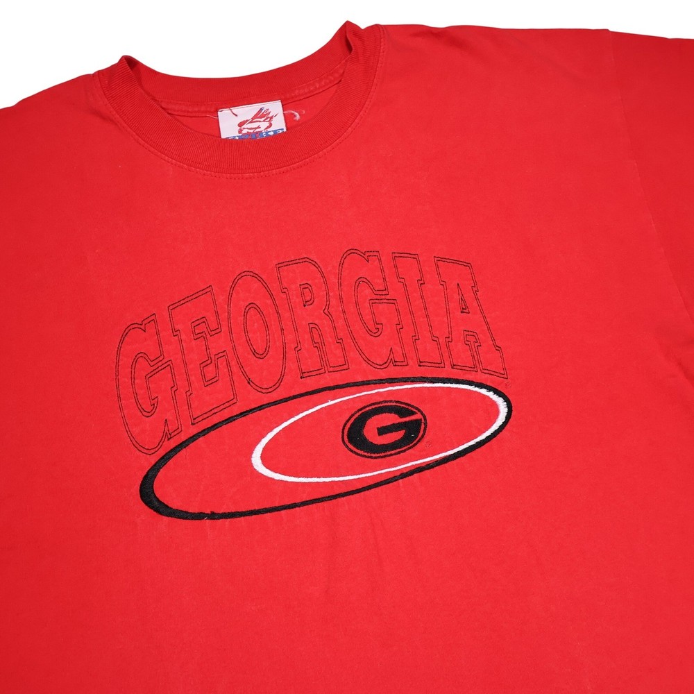 VINTAGE SPIKE’S SPORTS Men’s XL Red Embroidered NCAA Georgia Bulldogs T-Shirt