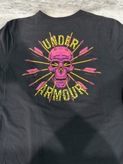 RARE Under Armour UA Size Large Pink Skull Arrows Men’s T-shirt Black