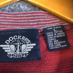 Dockers Levis Shirt Men Large Red Blue Striped Y2K Skate Surf Vintage Boxy Baggy
