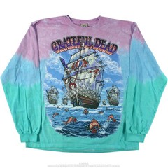 Grateful Dead Ship Of Fools Tie-Dye Long Sleeve T-Shirt Liquid Blue