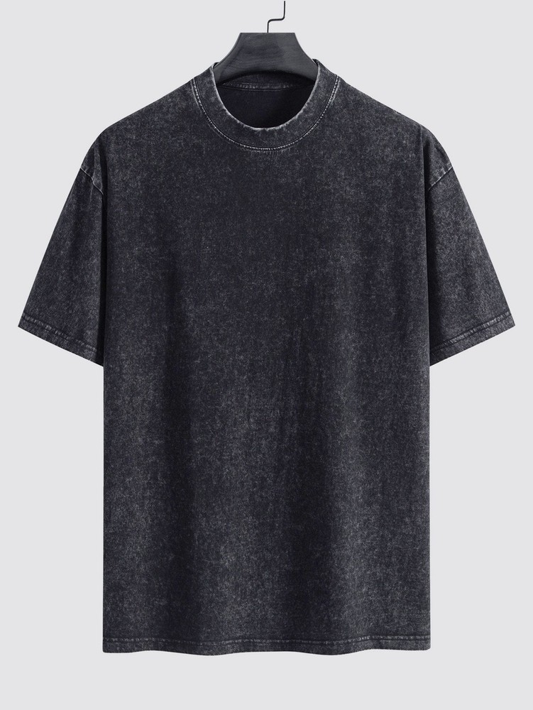 Basic Vintage Washed Distressed Drop Shoulder Colorful Cotton 230G T-Shirt
