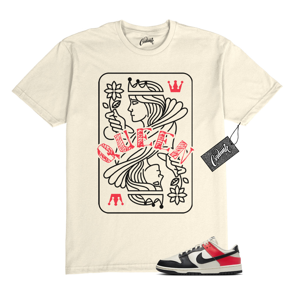 Dunk Bright Crimson Black Toe Pale Ivory Low T Shirt to Match QUEEN