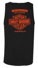 Harley-Davidson Men’s Distressed One Super Sleeveless Cotton Muscle Shirt, Black