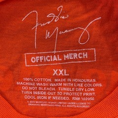 Official Merch Men Freddie Mercury Graphic Tee Orange Cotton XXL Rock Music