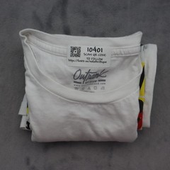 Outrank TShirt Mens Medium White Lightweight Casual Run Up Them Numbers Crewneck