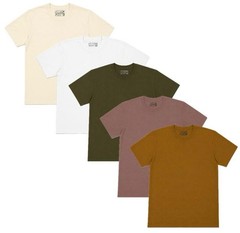Men’s Plus Size 5 Pack T‑Shirts Crew Neck 100% Cotton Plain Tees 2XL‑6XL