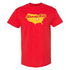 Kansas City USA Script – Football Team Colors Sports T-Shirt – Red
