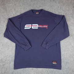 Vintage FUBU Shirt Mens Large Blue Long Sleeve Collection Hip Hop Streetwear Y2K