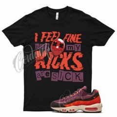 Black SICK V2 Shirt for N Air Max 95 Utility Villian Red Hyper Crimson Purple