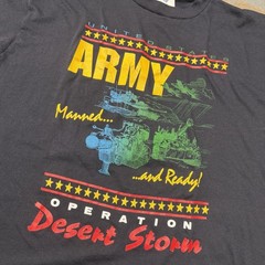 Vintage 80s Army Operation Desert Storm Black Jostens T shirt Men Size XL