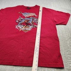 Harley Davidson Shirt Men 2XL Motorcycle Wolf Patriot Logo Biker Cotton