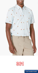 Goodthreads Men’s Slim-Fit Short-Sleeve Printed Poplin Shirt, Popsicle, Small