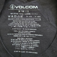 VOLCOM Black T-Shirt Youth Against Establishment-True to this Stone Size M